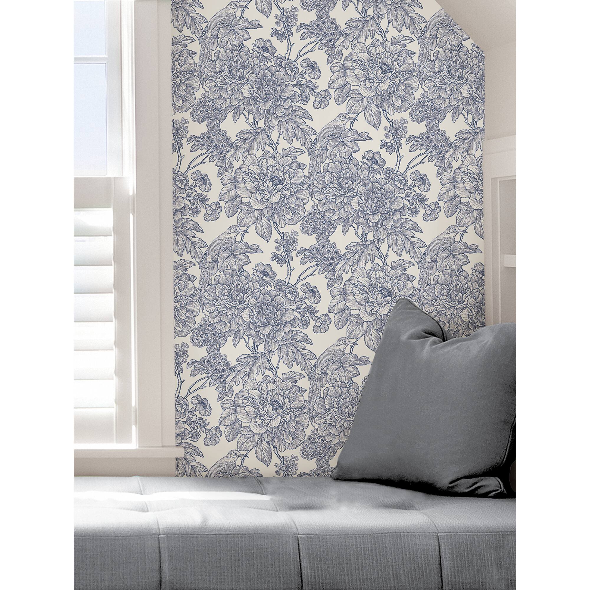 NuWallpaper Blue Sudbury Peel & Stick Wallpaper